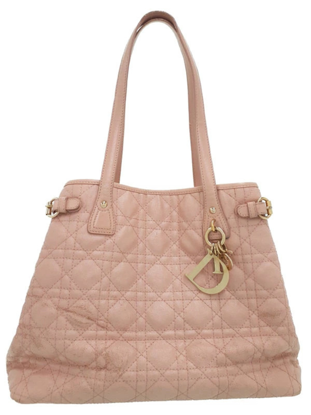 Christian Dior Black Cannage Panarea Tote quilted Pink